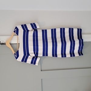 Banana Republic Blue and White Stripe Fitted Dress, Size 2